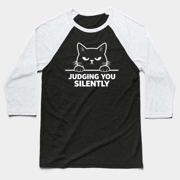 Judging You Silently Grumpy Cat Lover Baseball T-Shirt by ArtistTee ⭐⭐⭐⭐⭐