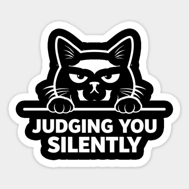 Judging You Silently Grumpy Cat Lover Sticker by ArtistTee ⭐⭐⭐⭐⭐