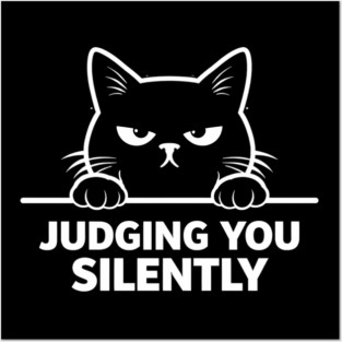Judging You Silently Grumpy Cat Lover Posters and Art