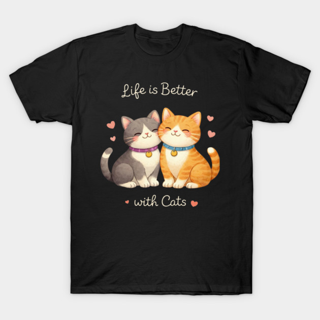Life Is Better With Cats Cat Lover T-Shirt by ArtistTee ⭐⭐⭐⭐⭐