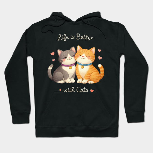 Life Is Better With Cats Cat Lover Hoodie by ArtistTee ⭐⭐⭐⭐⭐