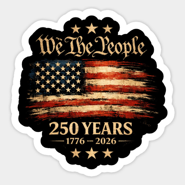 We The People 250 Years 1776-2026 Patriotic American Flag Sticker by ArtistTee ⭐⭐⭐⭐⭐