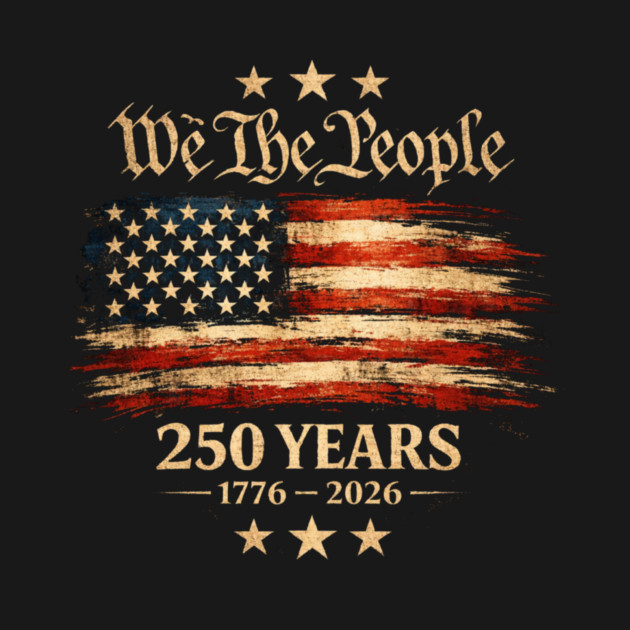 We The People 250 Years 1776-2026 Patriotic American Flag by ArtistTee ⭐⭐⭐⭐⭐