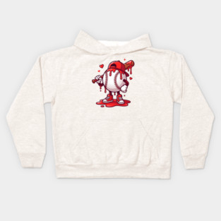 Baseball Drip Ice cream For Valentine's Day Kids Hoodie