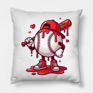 Baseball Drip Ice cream For Valentine's Day Pillow
