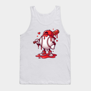 Baseball Drip Ice cream For Valentine's Day Tank Top