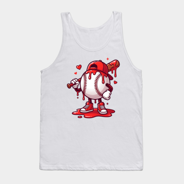 Baseball Drip Ice cream For Valentine's Day Tank Top by Creatifly Graphic Tees