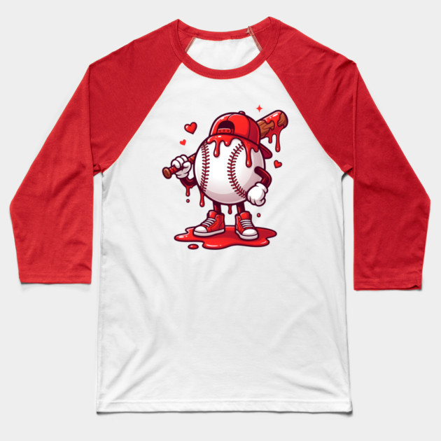 Baseball Drip Ice cream For Valentine's Day Baseball T-Shirt by Creatifly Graphic Tees