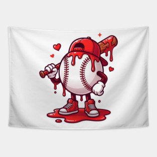Baseball Drip Ice cream For Valentine's Day Tapestry