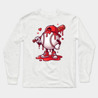 Baseball Drip Ice cream For Valentine's Day Long Sleeve T-Shirt