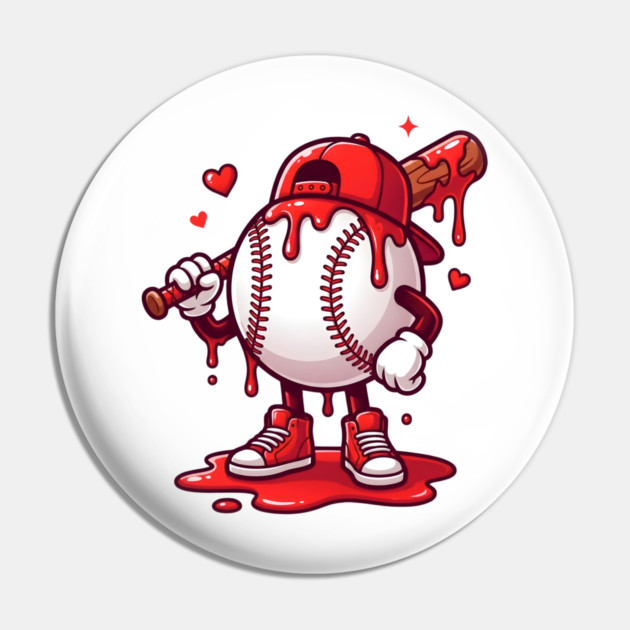 Baseball Drip Ice cream For Valentine's Day Pin by Creatifly Graphic Tees