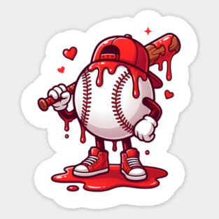 Baseball Drip Ice cream For Valentine's Day Sticker