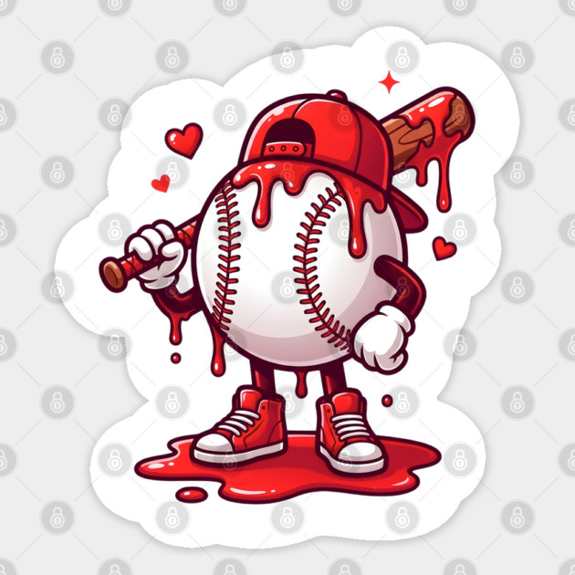 Baseball Drip Ice cream For Valentine's Day Sticker by Creatifly Graphic Tees