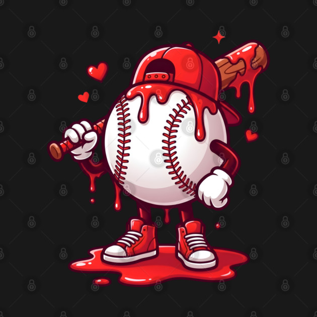 Baseball Drip Ice cream For Valentine's Day by Creatifly Graphic Tees