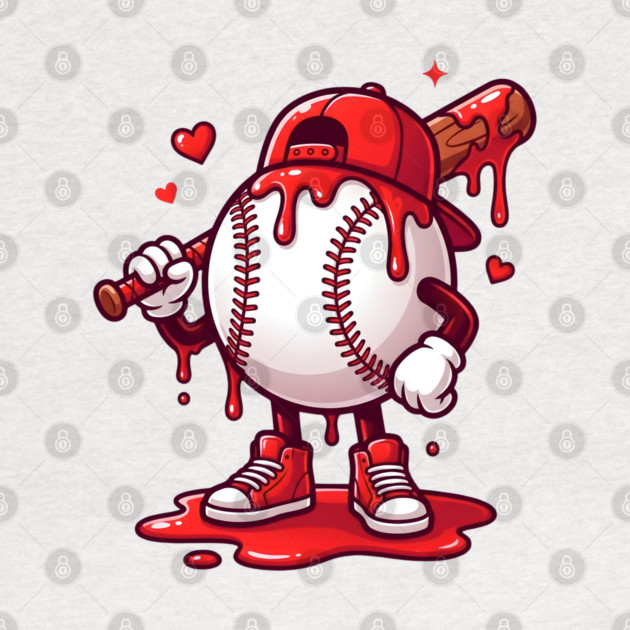 Baseball Drip Ice cream For Valentine's Day by Creatifly Graphic Tees