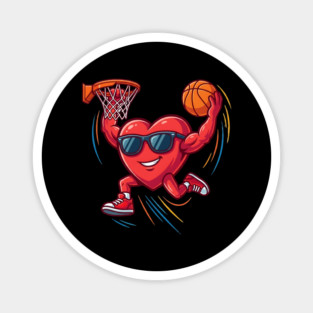 Valentine's Day Basketball Funny Red Heart Love Magnet
