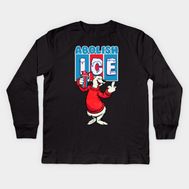 Abolish ICE Kids Long Sleeve T-Shirt by Shit Post Hero