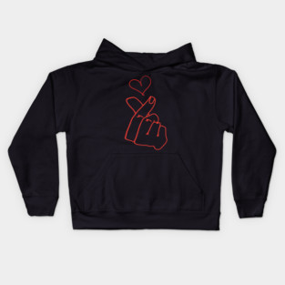 Finger Heart Love Gesture Kids Hoodie