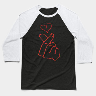 Finger Heart Love Gesture Baseball T-Shirt
