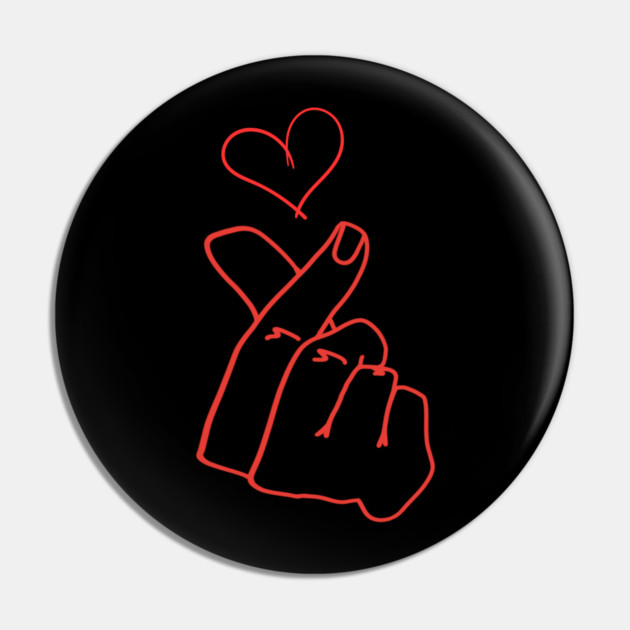 Finger Heart Love Gesture Pin by Creatifly Graphic Tees