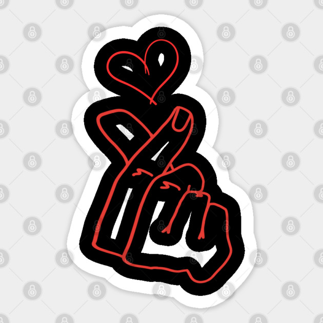 Finger Heart Love Gesture Sticker by Creatifly Graphic Tees