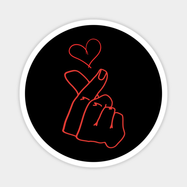 Finger Heart Love Gesture Magnet by Creatifly Graphic Tees