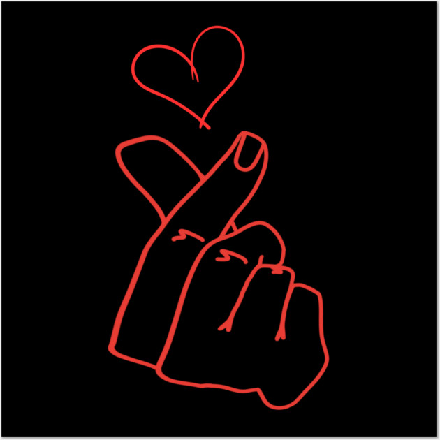 Finger Heart Love Gesture Wall Art by Creatifly Graphic Tees
