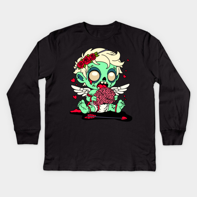 Zombie Cupid Kids Long Sleeve T-Shirt by H. R. Sinclair