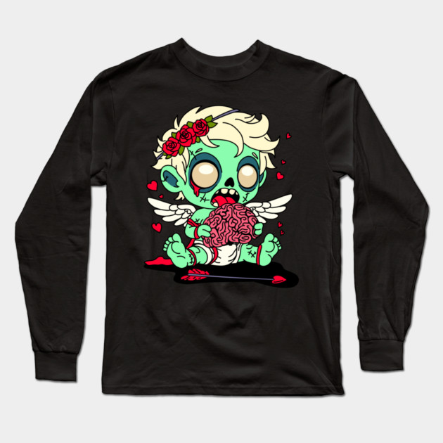 Zombie Cupid Long Sleeve T-Shirt by H. R. Sinclair