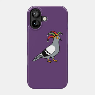 Mardi Gras Pigeon Jester Hat – Carnival Bird Illustration Phone Case