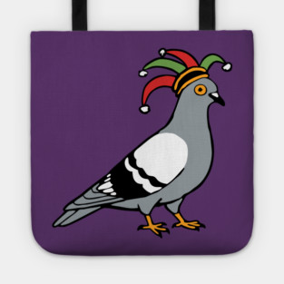 Mardi Gras Pigeon Jester Hat – Carnival Bird Illustration Tote