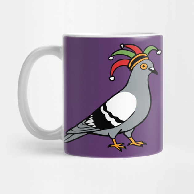 Mardi Gras Pigeon Jester Hat – Carnival Bird Illustration by DonWillisJrArt