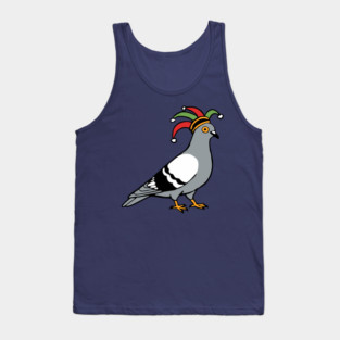 Mardi Gras Pigeon Jester Hat – Carnival Bird Illustration Tank Top