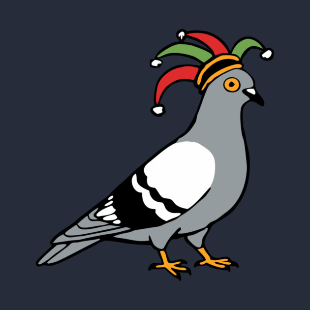 Mardi Gras Pigeon Jester Hat – Carnival Bird Illustration by DonWillisJrArt