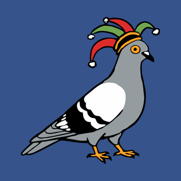 Mardi Gras Pigeon Jester Hat – Carnival Bird Illustration by DonWillisJrArt