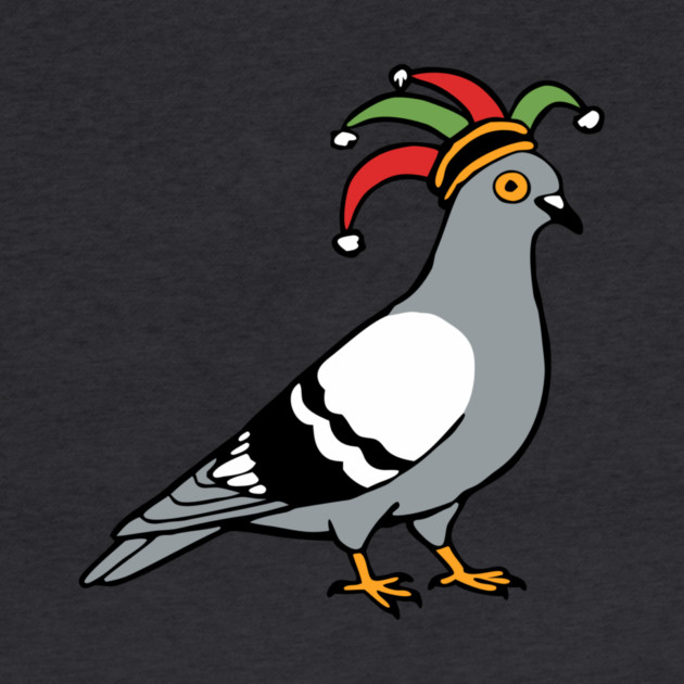 Mardi Gras Pigeon Jester Hat – Carnival Bird Illustration by DonWillisJrArt