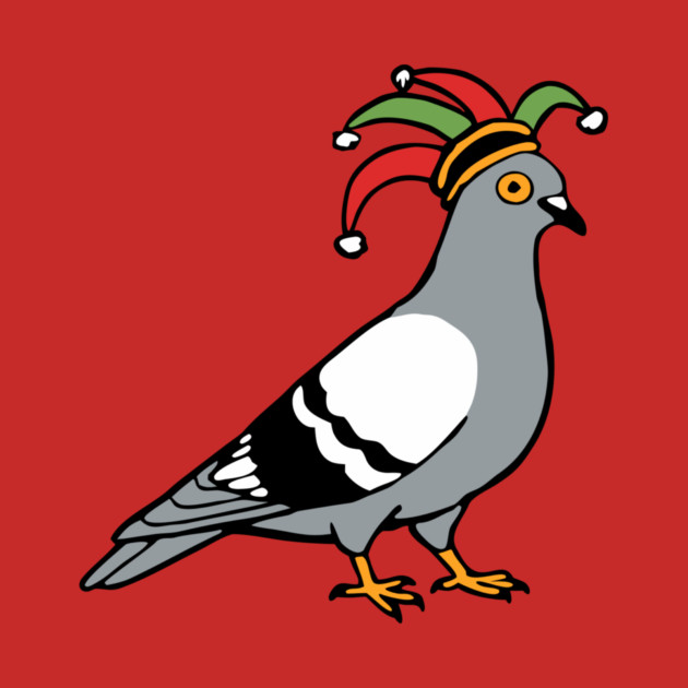 Mardi Gras Pigeon Jester Hat – Carnival Bird Illustration by DonWillisJrArt
