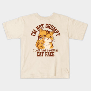 I’m Not Grumpy I Just Have a Resting Cat Face – Funny Retro Cat Kids T-Shirt