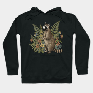 Vintage Raccoon and Wild Ferns Hoodie