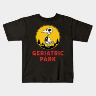 Cool Geriatric Park Skeleton Bird Funny Round Patch Gift Graphic Apparel Kids T-Shirt