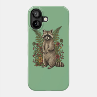 Vintage Raccoon and Forest Blooms Phone Case