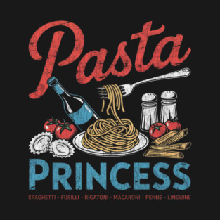 Pasta Princess Retro Italian Noodle Foodie Lover T-Shirt