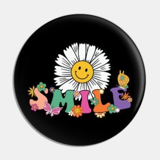 Happy Retro Daisy Smile Face Preppy Aesthetic Men Women Kid Pin