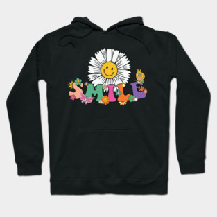 Happy Retro Daisy Smile Face Preppy Aesthetic Men Women Kid Hoodie