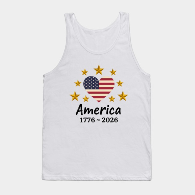 Patriotic USA Heart American Flag Stars Independence Anniversary Tank Top by Chi's Store 1