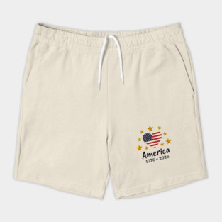 Patriotic USA Heart American Flag Stars Independence Anniversary Shorts