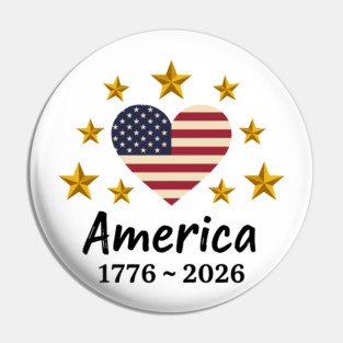 Patriotic USA Heart American Flag Stars Independence Anniversary Pin