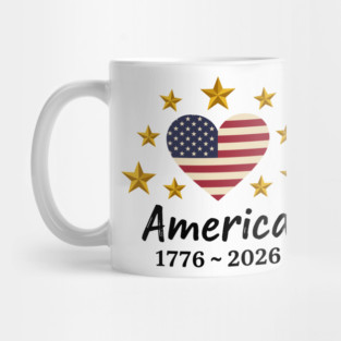 Patriotic USA Heart American Flag Stars Independence Anniversary Mug
