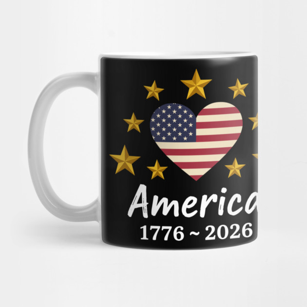America 1776 2026 Patriotic Heart USA Independence Anniversary by Chi's Store 1