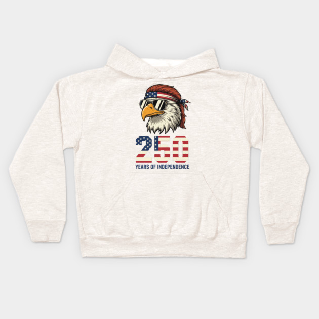 250 Years Of Independence Patriotic USA Eagle Anniversary Kids Hoodie by Chi's Store 1
